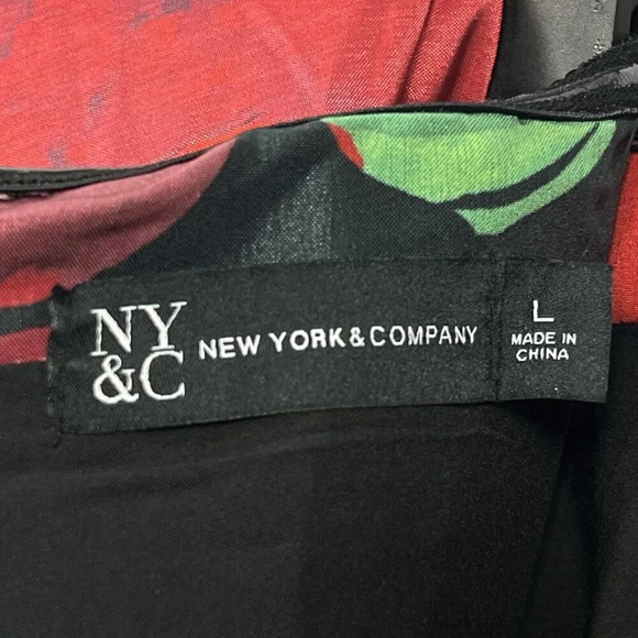 New York & Company Floral Print Off Shoulder Flare Dress Multicolor Sz Large NWT - Picture 9 of 13